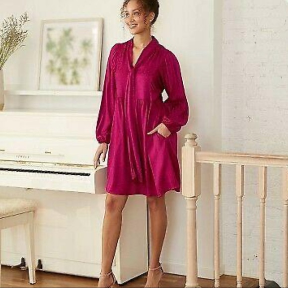 A NEW DAY long sleeve babydoll dress pussycat bow!